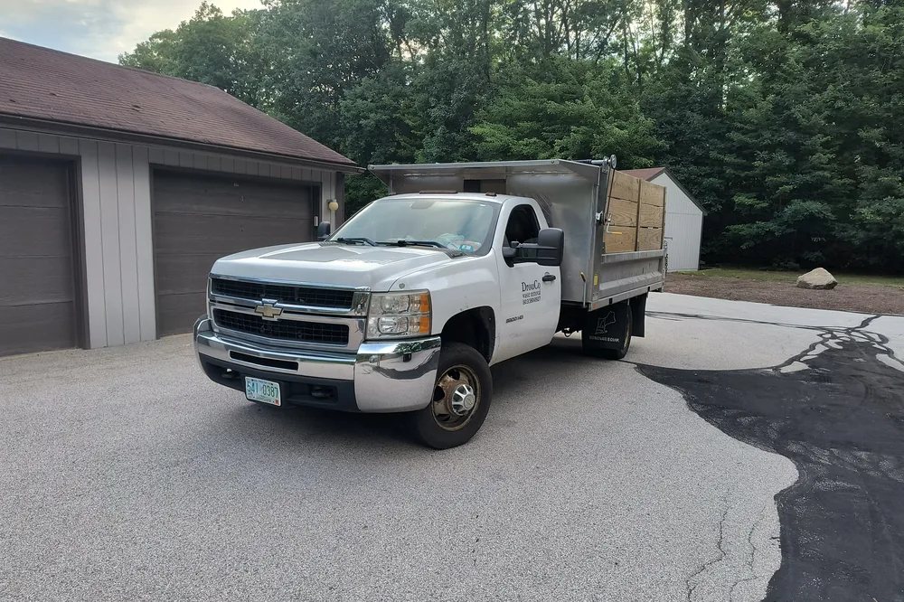The DrouCo truck on the job in Southern New Hampshire